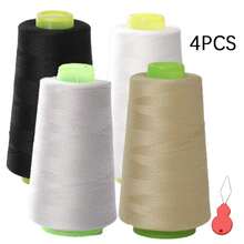 1/3/4/6pcs Elastic Lockstitch Sewing Thread Set, 3000 Yards Spool, 100% Polyester Serger, Overlock, Quilting Thread For Stretchy Fabrics Like Swimwear, Lingerie, Knitwear, Socks, Etc.