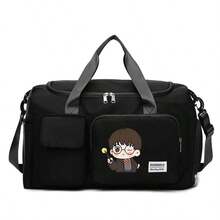 Warner Bros Geantă de călătorie cu imprimeu de desene animate Harry Potter, geantă de bagaje cu capacitate mare, geantă sport casual, geantă de umăr portabilă cu spațiu de depozitare pentru pantofi