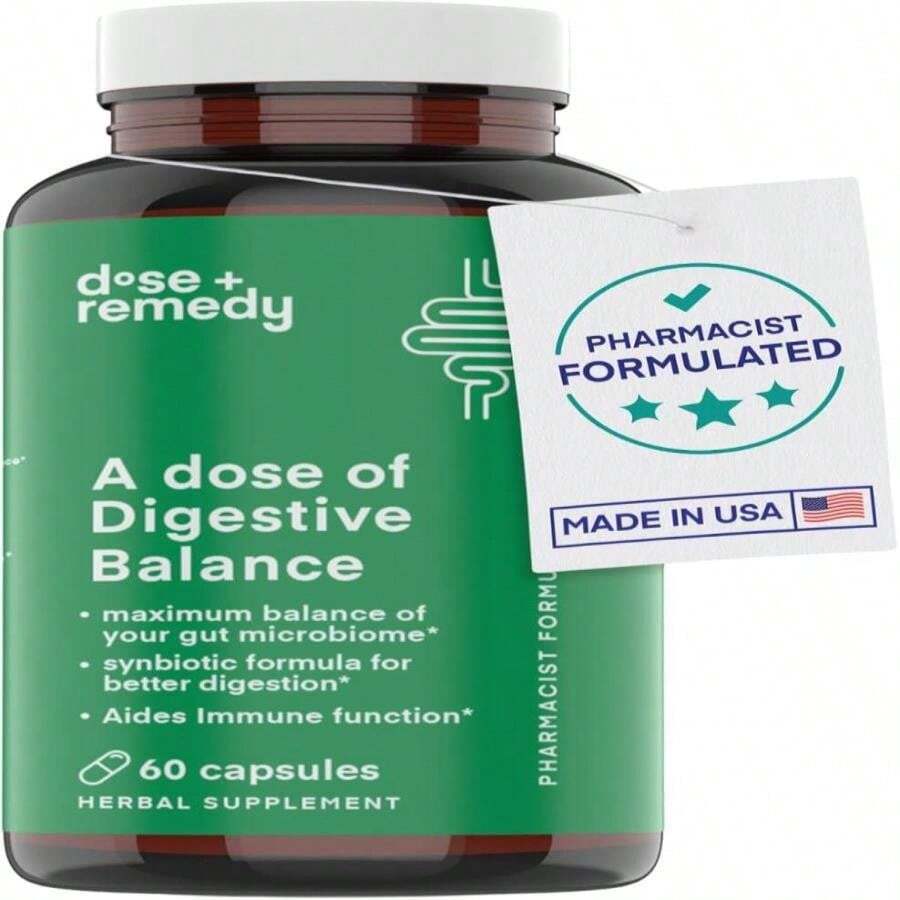 A Dose Of Digestive Balance-Gut Health Supplement-USDA-Kombucha, 7 Probiotic Strains And Prebiotics For Microbiome-Digestive Enzymes For Digestion-Bloating Relief For Women And Men - 白色的 - 查看 1