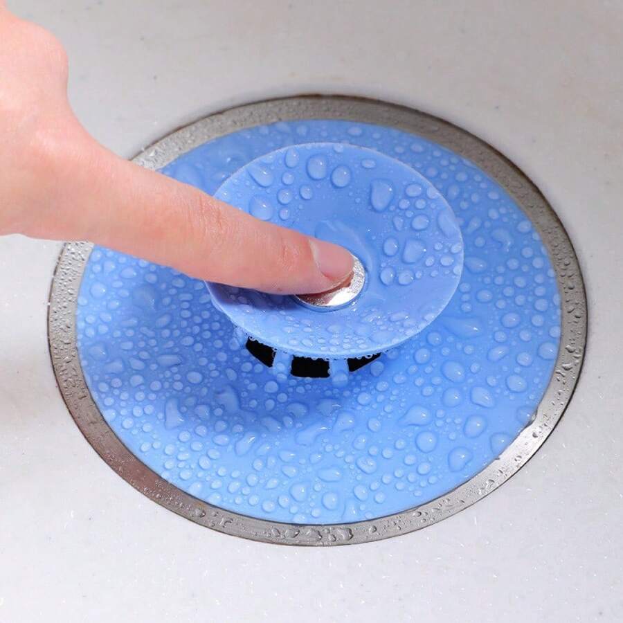 1PCS Push-Open Drain Plug, UFO-Shaped Silicone Sink, Anti-Blocking And Deodorizing Floor Drain Strainer, Bathroom Accessories, Sink Stopper, Sink Drain Strainer - 隨機 - 查看 1