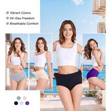HAVVIS Women's Briefs Underwear Cotton High Waist Tummy Control Panties Rose Jacquard Ladies Panty Multipack - Quần lót 02-5 gói - Nhiều màu - Xem 5