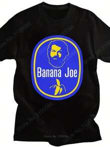 Bud Spencer & Hill Banana Joe Graphic T-Shirt For Men - Black Cotton Short Sleeve T-Shirt With Blue And Yellow Western Circle Design, Casual Relaxed Round Neck, Machine Washable Gift Idea, Fan Merchandise, Bold Print, Easy Maintenance, Fan Clothing, Pop Culture - màu đen - Xem 2