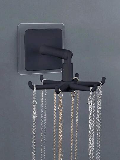 1pc Jewelry Organizer, Rotatable Wall Mounted Home Necklace Organizer, Kitchenware Organizer, Keychain Organizer, Hair Tie Organizer