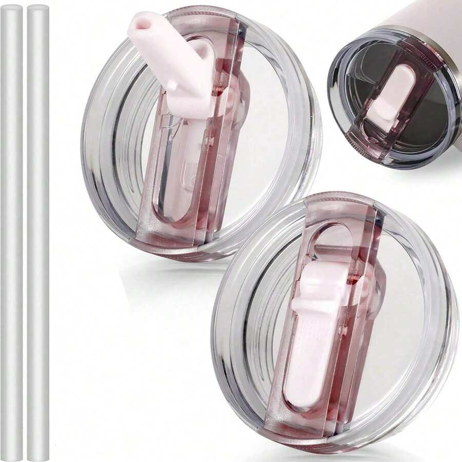 1/2PCS Lid Compatible With Stanley Cup Accessories 40 Oz Tumbler Flip Straw Lid Replacement Fit For , Leak Proof For Lid Replacement Spill Proof Reusable Tumbler Cover Compatible With 40oz Cup Accessories - 彩色 - 查看 1
