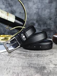 1条男士商务真皮皮带，针扣式，时尚牛仔裤腰带 - 針扣腰帶 - 查看 9