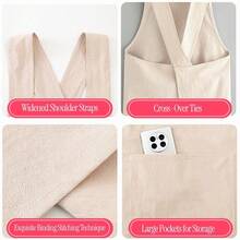 1pc Cute Bear Design Kitchen Apron, Baking Workwear, Suitable For Home And Catering Use, Oil-Resistant And Durable, Soft And Breathable Woven Fabric, Front Pocket For Phone, Soft And Breathable Kitchen Jacket, Suitable For Housework And Work, Solid Color, Unisex