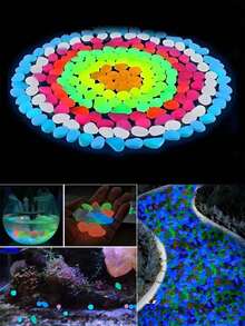 30pcs-Glow In Dark Rocks Luminous Stone Garden Accessories Micro Landscape Fish Tank Decoration Outdoor Patio Lawn Yard Kit,Glow In The Dark Garden Pebbles Stones Rocks For Yard And Walkways Decor, DIY Decorative Luminous Stones