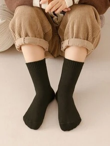 5/10 Pairs Kids Thermal Fleece Socks, Warm & Versatile For Autumn/Winter, Unisex Mid-Calf Socks For Boys & Girls, Suitable For Ages 1-3, 4-7, 8-12, Teens