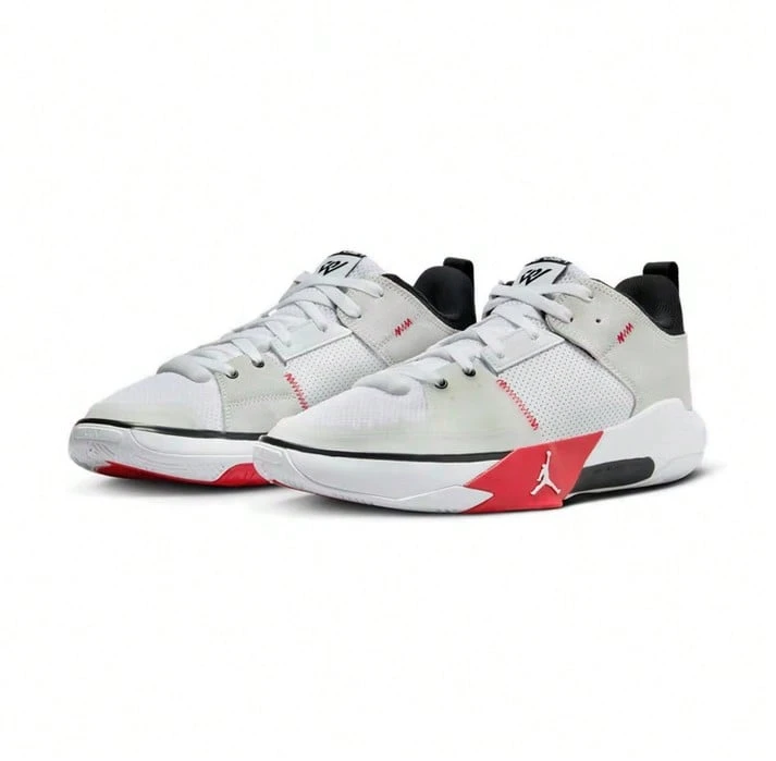 Nike Westbrook Cushioned Wrap Protective Knee Basketball Shoes For Men, New Anti-Twist Stable Grip Low-Top Training Shoes, JORDAN ONE TAKE 5 PF Casual Sports Shoes, Competition Essential FD2336-106 - White Red Gray - View 1