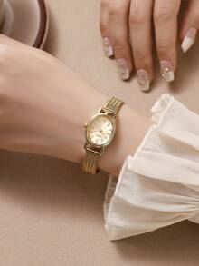 LIANDU LIANDU Đồng hồ thạch anh nhỏ gọn, đa chức năng, thiết kế sáng tạo dành cho nữ, phù hợp để đeo hàng ngày, làm quà sinh nhật, quà tựu trường, quà Lễ Tạ ơn, quà lãng mạn. Món quà hoàn hảo! - Vàng - Xem 3