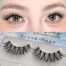 3 Pairs Faux Mink Lashes 3D Transparent Stem Mink Lashes Invisible Band Natural Black Faux Mink False Eyelashes Full Strip Reusable, Long Transparent Stem False Lashes Cat Ear Fine Stem European And American Makeup Mixed Blood Eye Makeup Chemical Fiber Thick Lx9 Devil 3 Pairs, Transparent Stem False Eyelashes Crossed Natural Thick Elongated Fine Stem Cross-Border Southeast Asia New C47