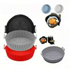 Kit 1/3 Formas de Silicone Quadrada/Redondo para Air Fryer e Forno Forma com Alça,Promoção! - Quadrado - Visão 3