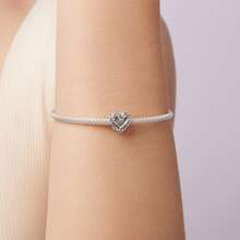 WOSTU 1 Pc Solid 925 Sterling Silver Lovely Girl & Cat Horse Celtic Knot Charm Unicorn Heart Pendant Fit DIY Bracelet Necklace Heart Jewelry Series