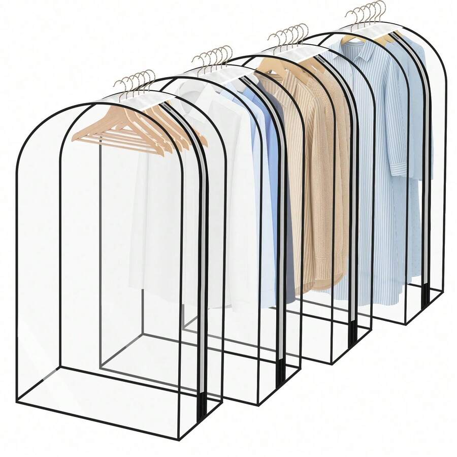 4 Pack Garment Bags With Zip, For Wardrobe, Suit Bags - 40in - View 1