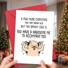 1pc, Funny Is A Donut Party Invitation Okay Christmas Card, Happy New Year Cards For Parents, Siblings, Friends, Humorous Christmas Greeting Card For Boyfriend Girlfriend Couple, Husband Wife Couple