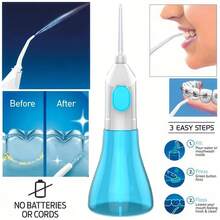 1pc Manual Portable Handheld Tooth Cleaner, Water Flosser Oral Irrigator Withtongue Scraper And Dental Floss, Nasal Irrigator, Dental Flossers For Home Oral Care, For Daily Oral Hygiene And Travel Use, A Thoughtful Gift For Festive Gift Exchanges!