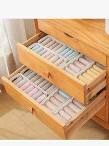 10 Pcs Plastic Storage Boxes, Multi-Functional Underwear And Sock Organizer, Drawer Dividers For Clothes, Bras And Accessories, Durable Closet Organization Containers For Home, Bedroom, Kitchen And Office Use, Space-Saving Storage Solutions To Keep Drawers Neat And Tidy (Lightweight, Washable And Reusable Plastic Material, Not Fragile Glass) - White - View 7