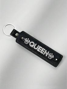 1pc Customized Accessory & Pendant, Customized Crystal Letter Keychain, Shiny Personalized Leather Keychain Accessory, Gothic Letter Car Keychain, Gift For Men & Women, Creative/Mother's Day/Valentine's Day/Gift - Multicolor - View 26