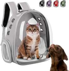 Raganet, Mochila Transportadora de Mascotas, Perros y Gatos, Back Pack Portátil para Mascota Pequeña (áximo 7Kg) Medidas: Ancho 18cm Largo 31cm Altura 42cm (Color Gris) - Gris - Ver 10