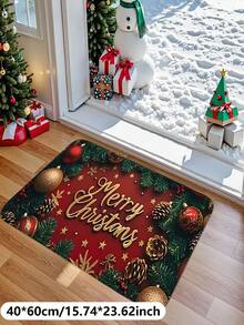 1 Peça Tapete Decorativo de Banheiro Simples de Flanela Natalina, Tapete Decorativo de Natal, Lavável e Dobrável, Tapete Decorativo para Casa e Quarto, Uma Decoração de Natal Maravilhosa