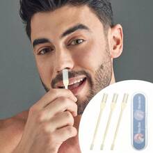 1pcs Bremorou Nose Hair Trimmer, Double Sided Knife Cutter ,2-In-1 Nose Manual Trimmer 360° Rotating Nasal Hair Razor Portable Cutter Clippers For Men Women,Skin-Friendly Facial Hair Removal Tool With Precise Trimming Function