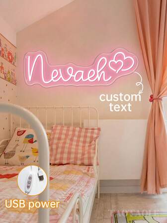 Customized Neon Sign, Customized Neon Signs For Wall Decoration, Personalized LED Neon Sign Names, Wedding Light Signs, Personalized Halloween Decoration And Cosplay Parties, Room Decoration, Bedroom Decoration Aesthetics, Birthday Gifts, Bar Salon Beauty Business Decoration, Personalized Name Signs