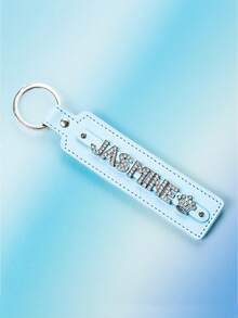 1pc Customized Accessory & Pendant, Customized Crystal Letter Keychain, Shiny Personalized Leather Keychain Accessory, Gothic Letter Car Keychain, Gift For Men & Women, Creative/Mother's Day/Valentine's Day/Gift - Multicolor - View 4