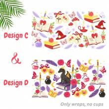 Romantasy Book Lover Fantasy Bookish Booktok UV Dtf Wraps For 16 Oz Glass Can Cup, Magical Fairy Tale Witch Dragon Uv Dtf Cup Wraps For Glass Cup Bottle Tumbler Mug, Dark Academia Reader Waterproof Uvdtf Cup Wraps For Laptop Diy Craft Decorations, Uv Dtf Decals Water Bottle Stickers