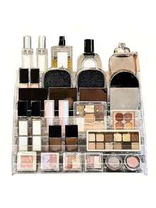 7-Tier Acrylic Stepped Display Rack, Transparent Multi-Layer Makeup Organizer Shelf For Blind Box, Cosmetics Storage,Makeup Bag,Travel Essential - Multicolor - View 4
