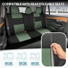 PolyPro Car Covers Full Set In Gray On Black, Front And Rear Split Covers, Easy To Install Car Seats Cover Set And Accessories Auto Trucks Van SUV - Gray - Green - View 4