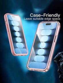 2pcs Full Coverage High-Definition Anti-Scratch Anti-Dust Tempered Glass Screen Protector, Suitable For IPhone 17/16/16 Pro/16 Plus/16 Pro Max/15/14/13, Birthday, Family, Friend Gift, Phone Screen Protector, Phone Accessories, Waterproof, Shockproof, Anti-Fall, Anti-Fingerprint (Pink), Essential Screen Protection For Daily Use, Office, Home Anti-Fall Anti-Scratch. - Pink - View 8