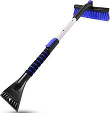 Scraper With Snow Brush Car Windshield, Upgraded Extendable Snow Brush With Foam Grip Truck SUV Vehicle - Màu xanh lam - Xem 9