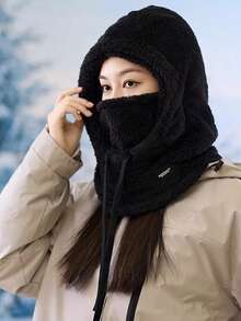 1 chiếc mặt nạ trượt tuyết Balaclava giữ ấm cổ mùa đông, mũ len che tai chống gió khi đạp xe ngoài trời, thích hợp làm quà tặng ngày lễ cho bạn bè và các cặp đôi ấm áp mùa đông - Nhiều màu - Xem 1