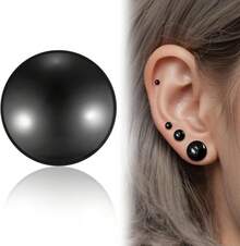 12Pcs Glass Stretching Kit With Rubber O-Rings For Body Piercing - 黑色 - 查看 6