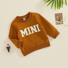 Mommy And Me Matching Outfits Christmas/Halloween Sweatshirts Family Matching Xmas Clothes Long Sleeve Crewneck Mama/Mini Letter Print Sweatshirts Pullover Tops Winter Fall Clothes - màu nâu - Xem 9