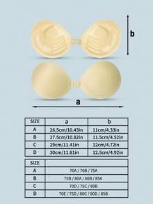 Adhesive Bra 3CM Thickness, Invisible Bra For Small Chest Backless Strapless Dress, Reusable Breast Augmentation Bra, 1 Piece Black