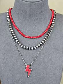 Collar colgante con rayo de imitación de perla y turquesa para mujeres, perfecto para fiestas, viajes y vacaciones - estilo 1 - Ver 10