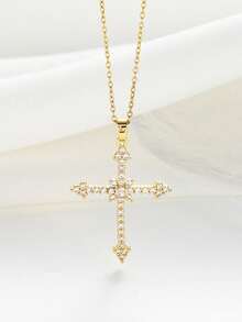 2 piezas Collar de cadena en forma de O simple de alloy, collar de múltiples capas cruzado simple para mujer, adecuado tanto para hombres como para mujeres, Collar chapado en oro de 18k con perlas, Colgante de joyería bohemia con cuentas