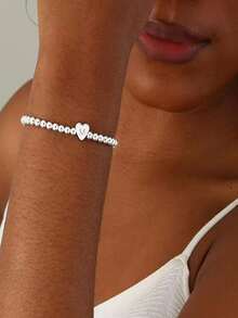 New Classic A-Z Heart Initial Bracelet Women Handmade Bead Bracelet For Women Jewelry Gift