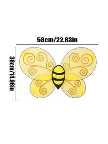 2PCS Beesuit - Women's Bee Wings + Bee Headband + Beehive Glasses And Yellow Ballet Dress, A Cute Halloween Beesuit, Suitable For Adults For Various Festivals, Small Animal Role-Playing Props