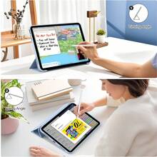 Ốp bảo vệ mềm chống sốc cho máy tính bảng Redmi Pad 2 11 inch, cũng phù hợp với Redmi Pad SE 11 inch (mẫu 2023), thiết kế mỏng với chân đế thông minh và chức năng tự động bật/tắt màn hình, tương thích với Honor Pad X8A 11 inch/Matepad SE 11 (mẫu 2024), Matepad 11.5 inch, Matepad 11.5S/Honor Pad X9A (mẫu 2025) - Màu xanh lam - Xem 5