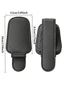 Multi Function Car Sunglasses Clip, Sunglasses Holders For Car, Magnetic PU Leather Fashion Glasses Holder For Car Visor,Sunglass Holder Organizer Visor Clip, Stylish Round Frame Organizer ,Car Interior Accessories, Magnetic Glasses Clip, Ticket Clip For Car