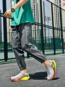 Chaussures de course respirantes pour adolescents, semelle souple et rebondissante, convenant pour la course, les sports et le port décontracté - Gris - Voir 5