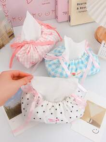 1 件蝴蝶结/花朵/条纹图案抽绳纸巾袋，可爱印花纸巾盒汽车纸巾盒家居客厅装饰卧室厨房桌面北欧大号收纳盒餐巾架圣诞节/万圣节礼物，餐桌餐巾架，纸巾架纸巾家居用品，桌子，家居装饰，家居整理和收纳，房间装饰，厨房配件，厨房用具，厨房整理器，旅行，节日 - 彩色 - 查看 5