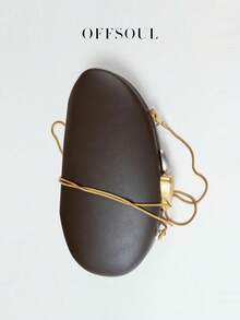 Retro Asymmetrical Shell Handbag, New Party/Banquet Clutch Bag With Chain Strap, Women Hardcase Shoulder/Crossbody Bag - Chocolate Brown - View 3