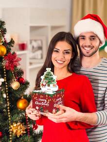 圣诞现金礼盒 - 为朋友、女朋友、妻子、姐妹准备的趣味惊喜现金盒 | 完美的节日派对配件，适合圣诞节 - 彩色 - 查看 3