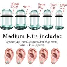 12Pcs Glass Stretching Kit With Rubber O-Rings For Body Piercing - 藍晶 - 查看 5