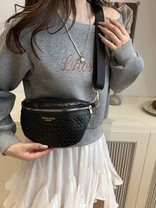 Women's Solid Color PU Leather Waist Bag, Retro Fashion Chest Bag, Underarm Bag, Spring/Summer New Casual One Shoulder Crossbody Small Bag, Versatile Minimalist Chest Bag