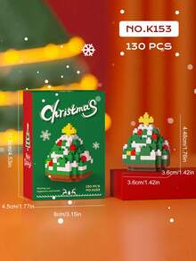 5pcs/Set Mini Buildable Micro Particle Christmas Santa Claus, Christmas Tree Building Block Toy Set, Gift For Boys And Girls