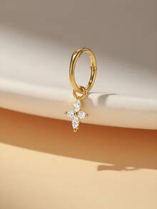 1pc 925 Sterling Silver Star/Flower/Water Drop Dangle Earrings For Women Dainty CZ Drop Hoop Earrings Hypoallergenic For Sensitive Ears Perfect For Daily Wear